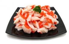 Salad with crab sticks and rice, recipe with photo